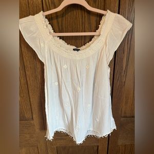 American Eagle Boho Cream Top